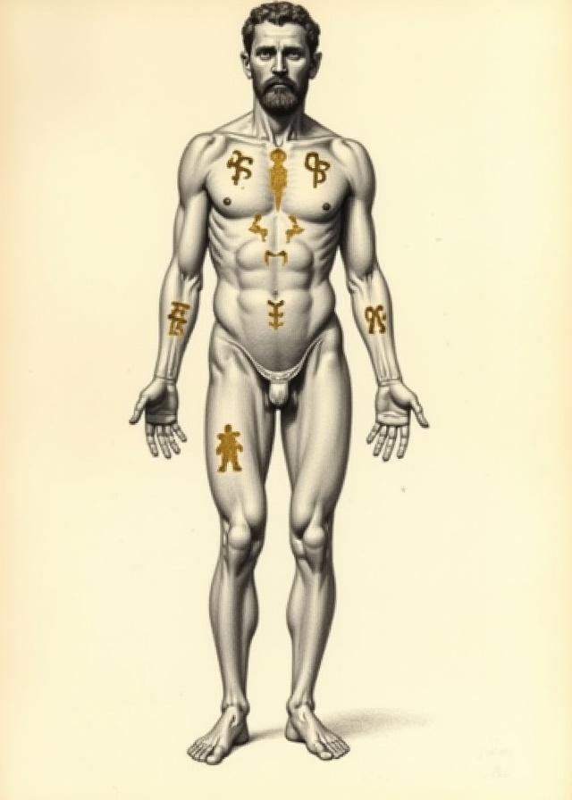 Historical Diagram of the Zodiac Man showing signs associated with body parts